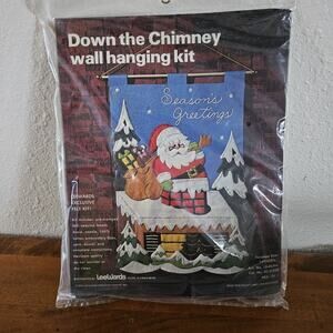 1979 LeeWards Christmas Eve "Down the Chimney" Santa & Toys Felt / Jeweled Kit